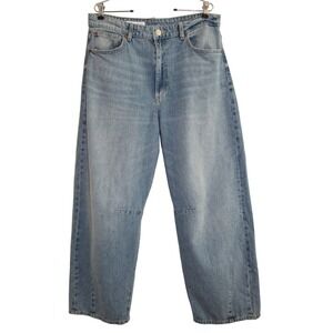 Zara Light Wash Wide-Leg Jeans in Blue